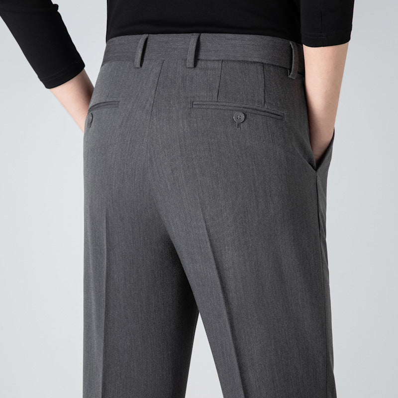Men's Casual Hidden Elastic Waist Dress Trousers