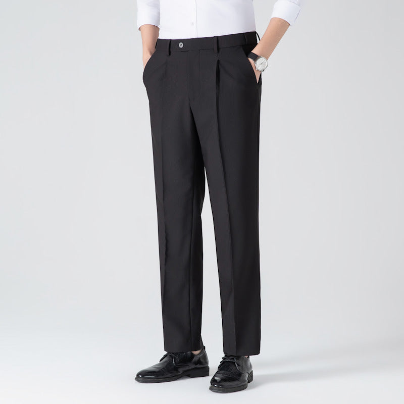 Men's Casual Hidden Elastic Waist Dress Trousers